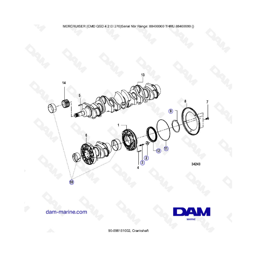 MERCRUISER CMD QSD 4.2 EI 270 - Cigüeñal