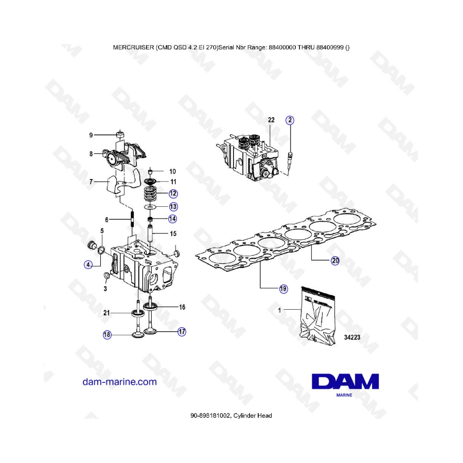 MERCRUISER CMD QSD 4.2 EI 270 - Culata