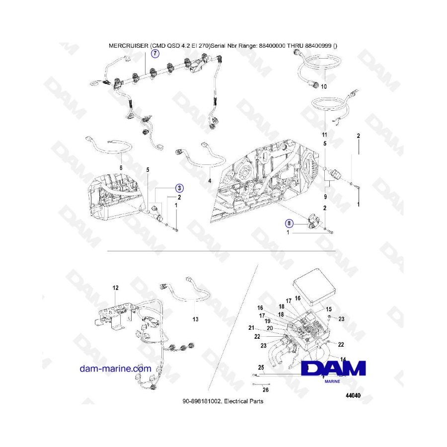 MERCRUISER CMD QSD 4.2 EI 270 - Electrical parts