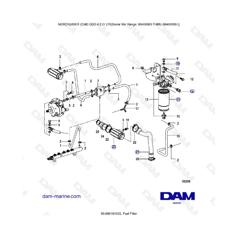 MERCRUISER CMD QSD 4.2 EI 270 - Fuel filter