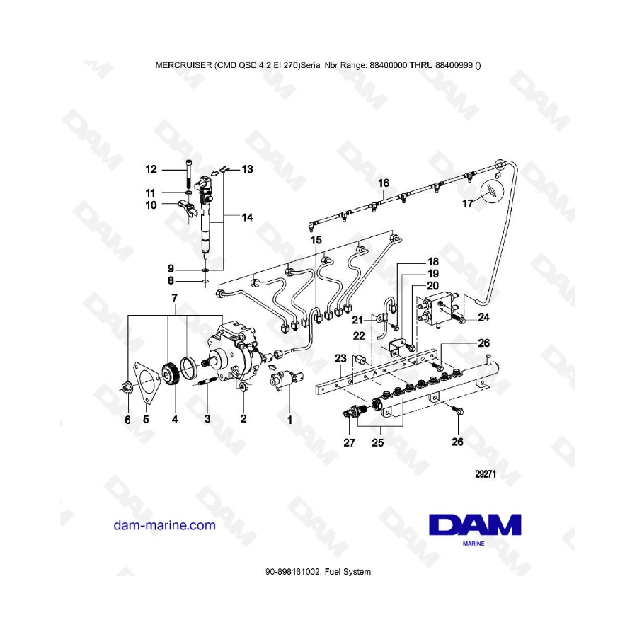 MERCRUISER CMD QSD 4.2 EI 270 - Fuel system