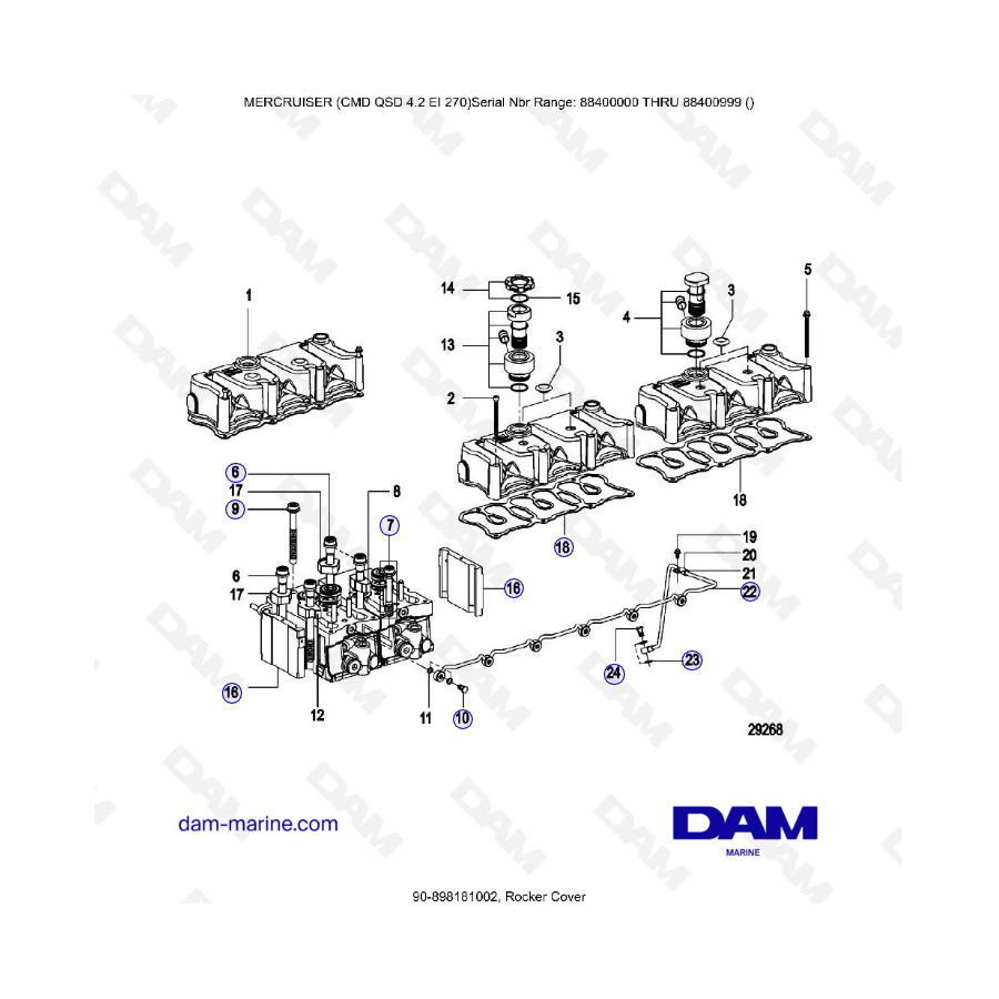 MERCRUISER CMD QSD 4.2 EI 270 - Rocker cover