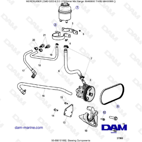 MERCRUISER CMD QSD 4.2 EI 270 - Componentes de dirección