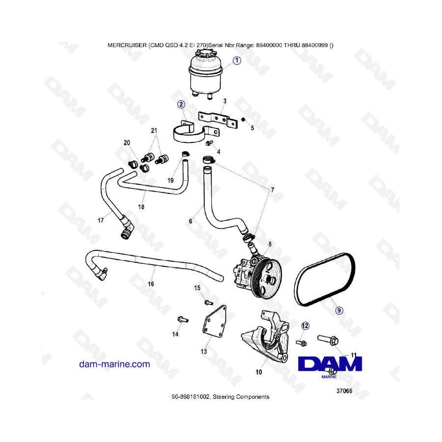 MERCRUISER CMD QSD 4.2 EI 270 - Componentes de dirección