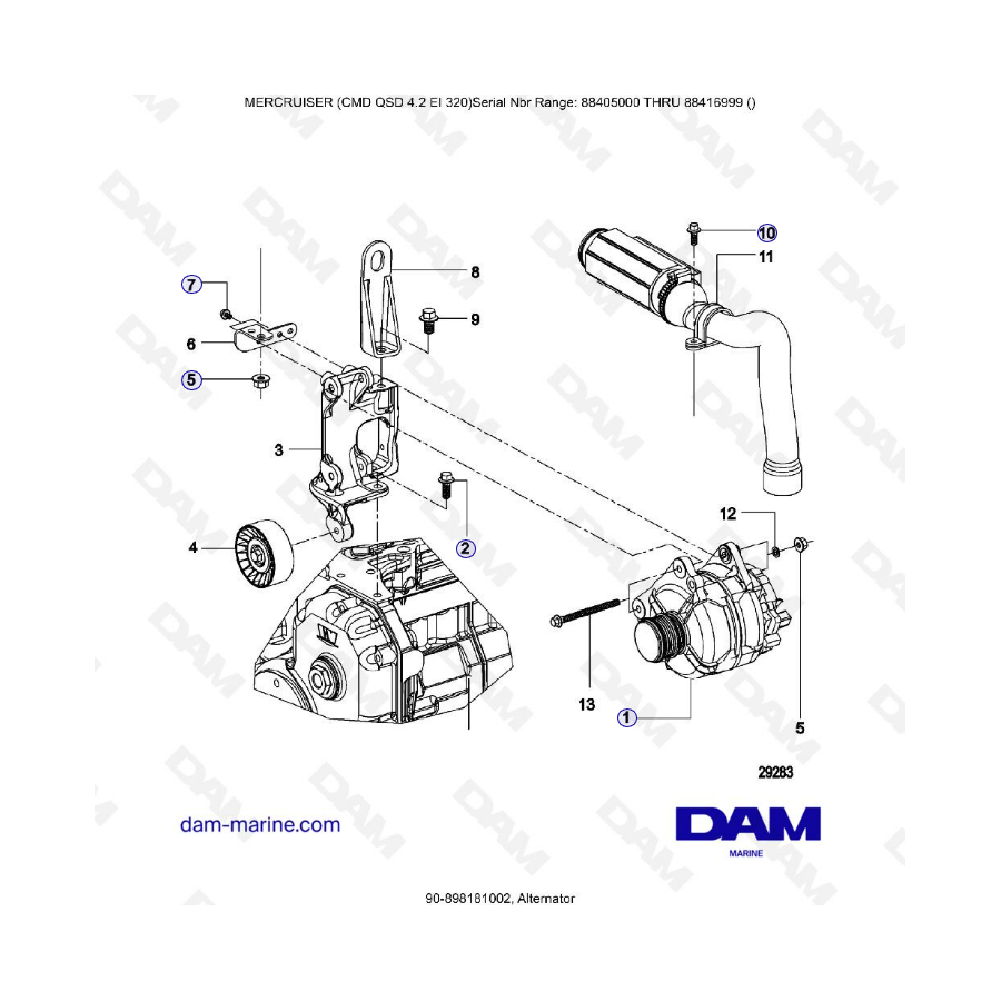 MERCRUISER CMD QSD 4.2 EI 320 - Alternador