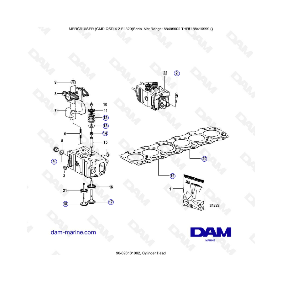 MERCRUISER CMD QSD 4.2 EI 320 - Culata