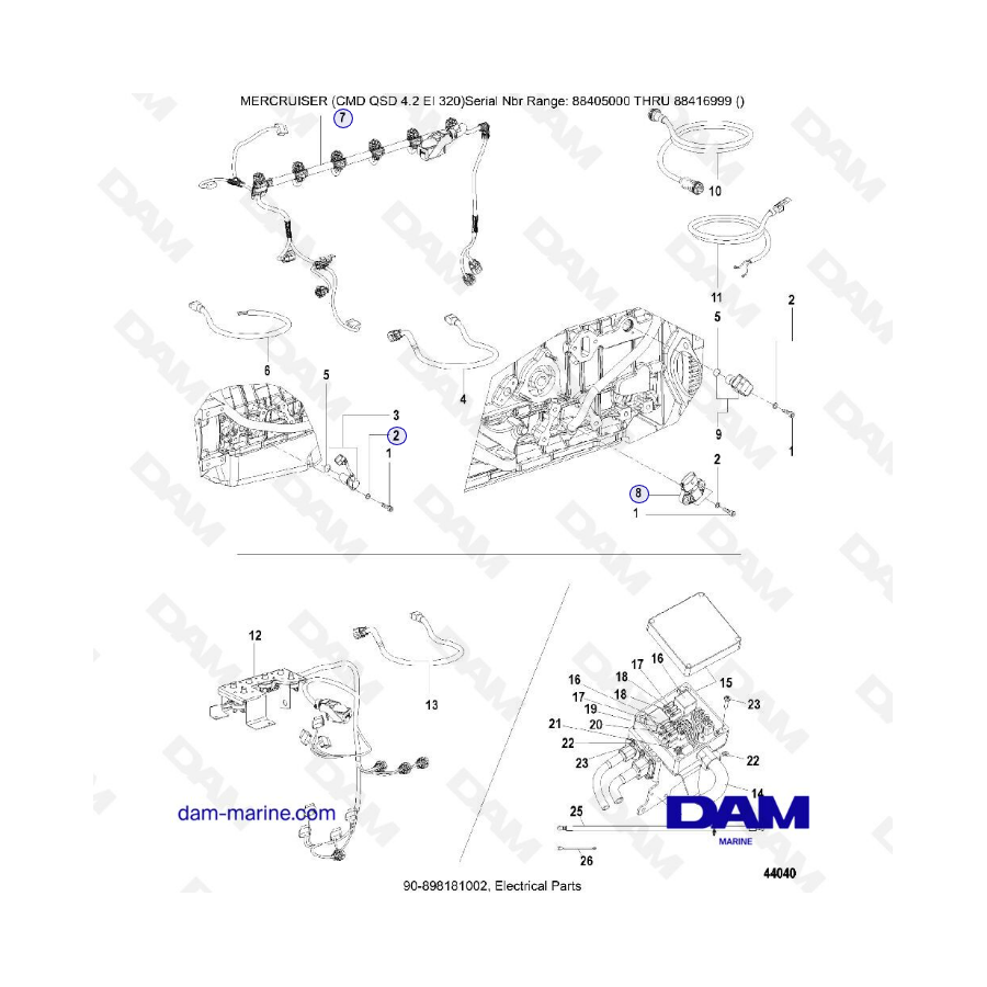 MERCRUISER CMD QSD 4.2 EI 320 - Electrical parts