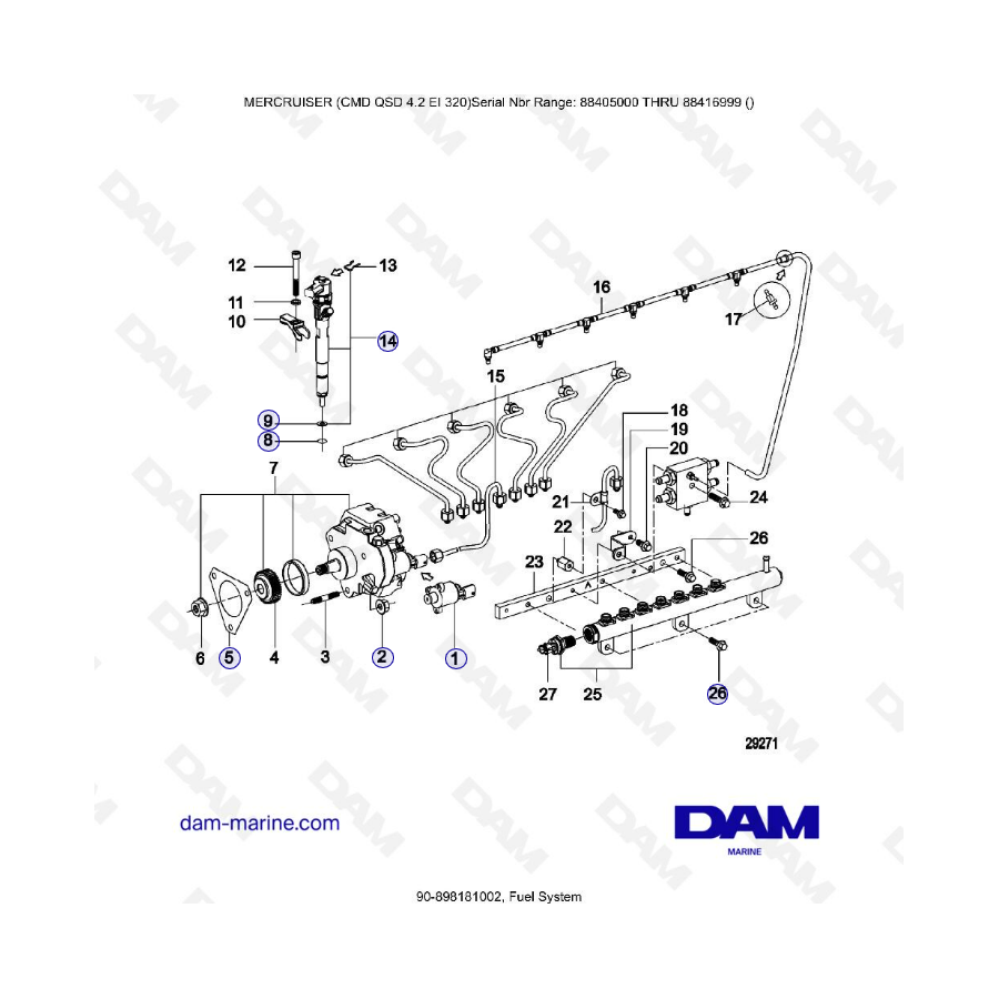 MERCRUISER CMD QSD 4.2 EI 320 - Fuel system