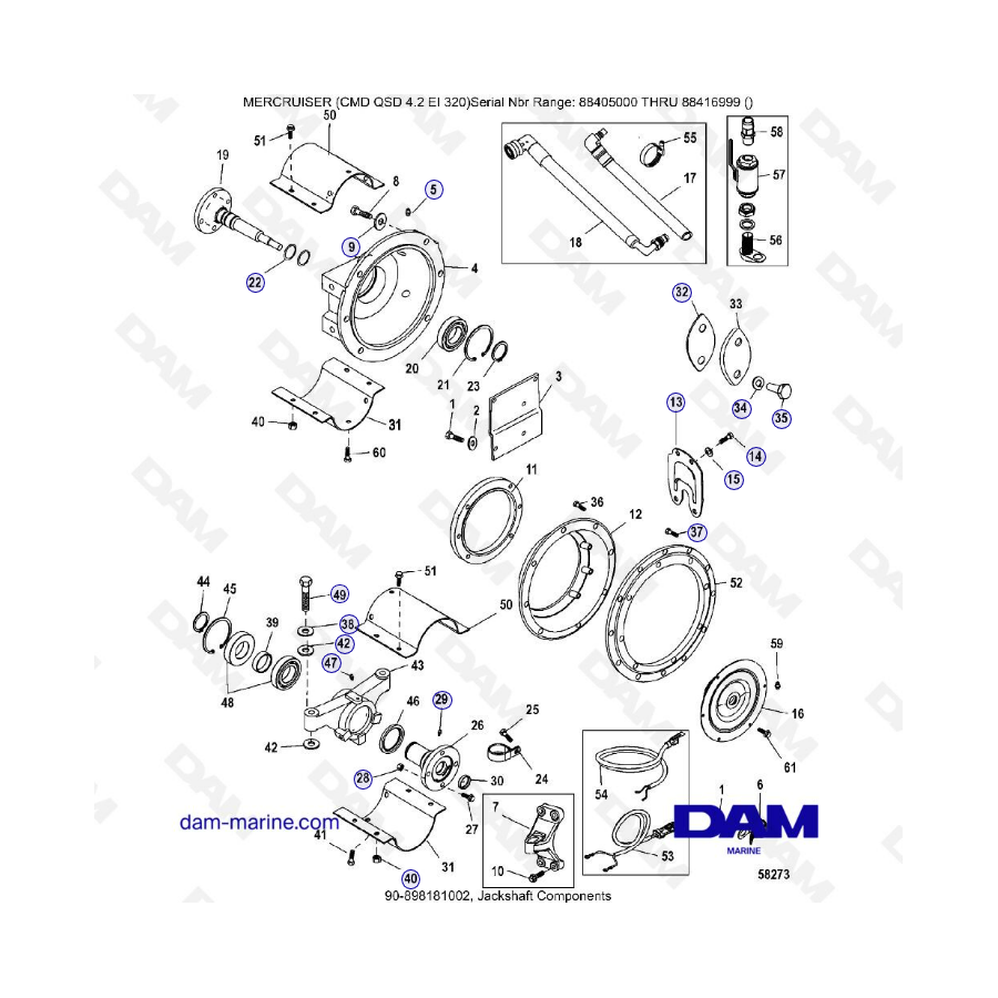 MERCRUISER CMD QSD 4.2 EI 320 - Eje secundario componentes