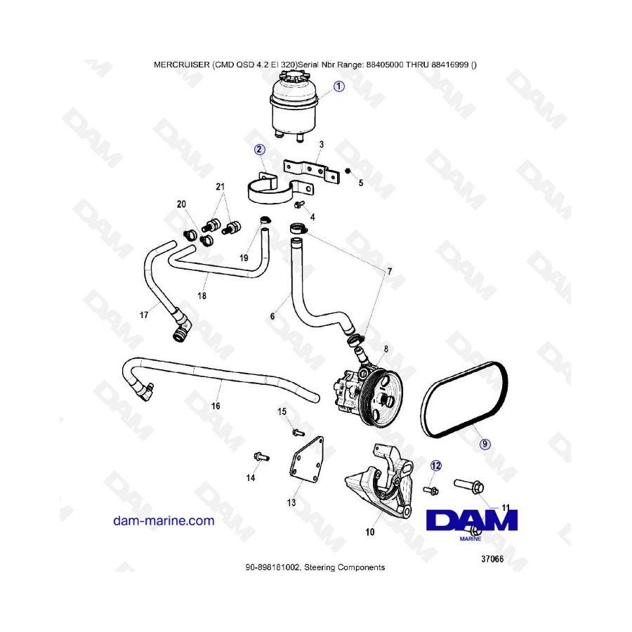 MERCRUISER CMD QSD 4.2 EI 320 - Componentes de dirección