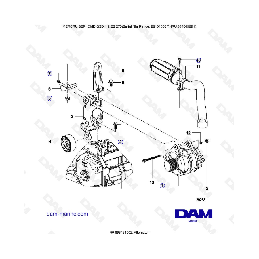 MERCRUISER CMD QSD 4.2 ES 270 - Alternador