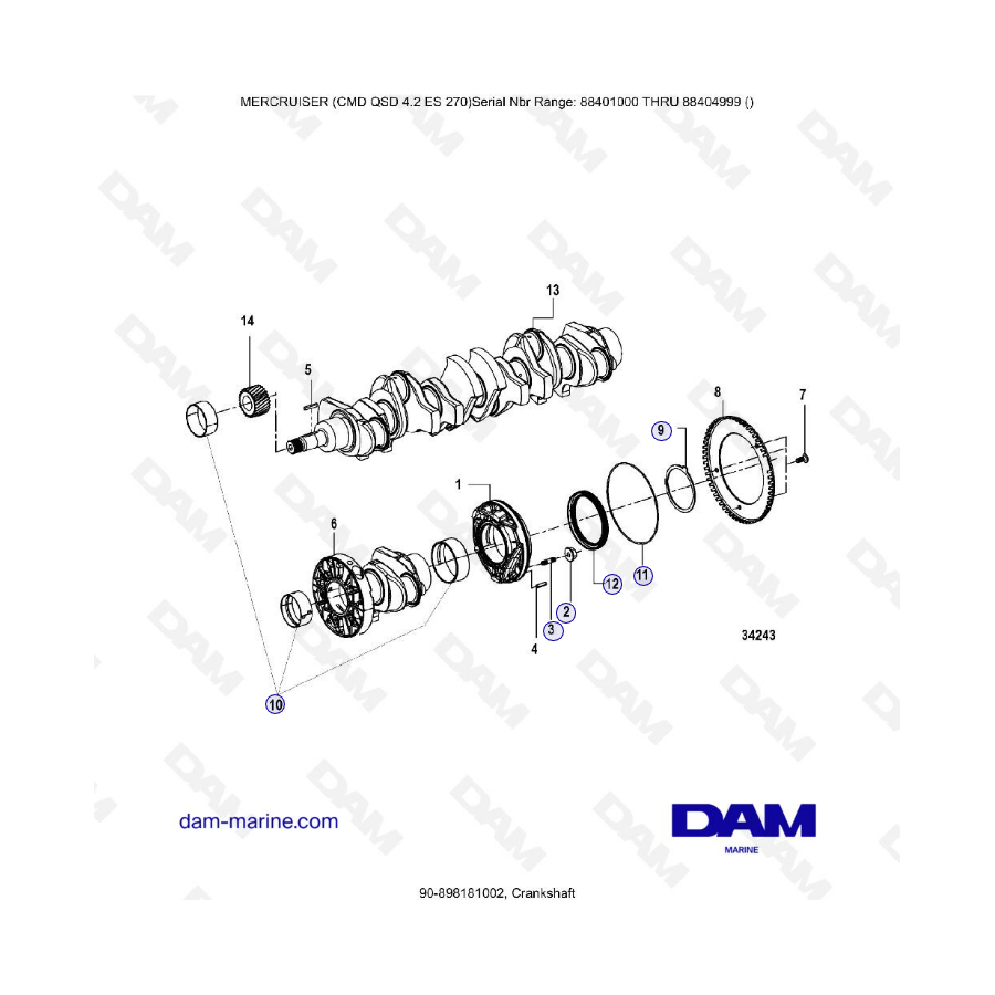 MERCRUISER CMD QSD 4.2 ES 270 - Cigüeñal