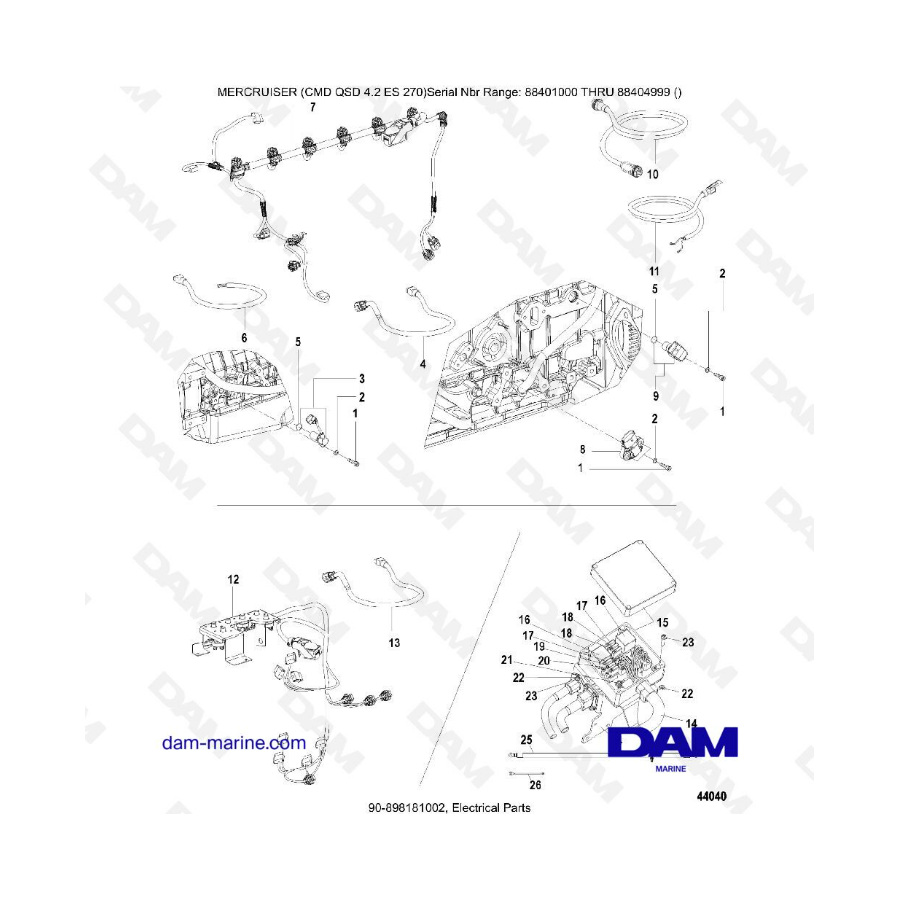 MERCRUISER CMD QSD 4.2 ES 270 - Electrical parts