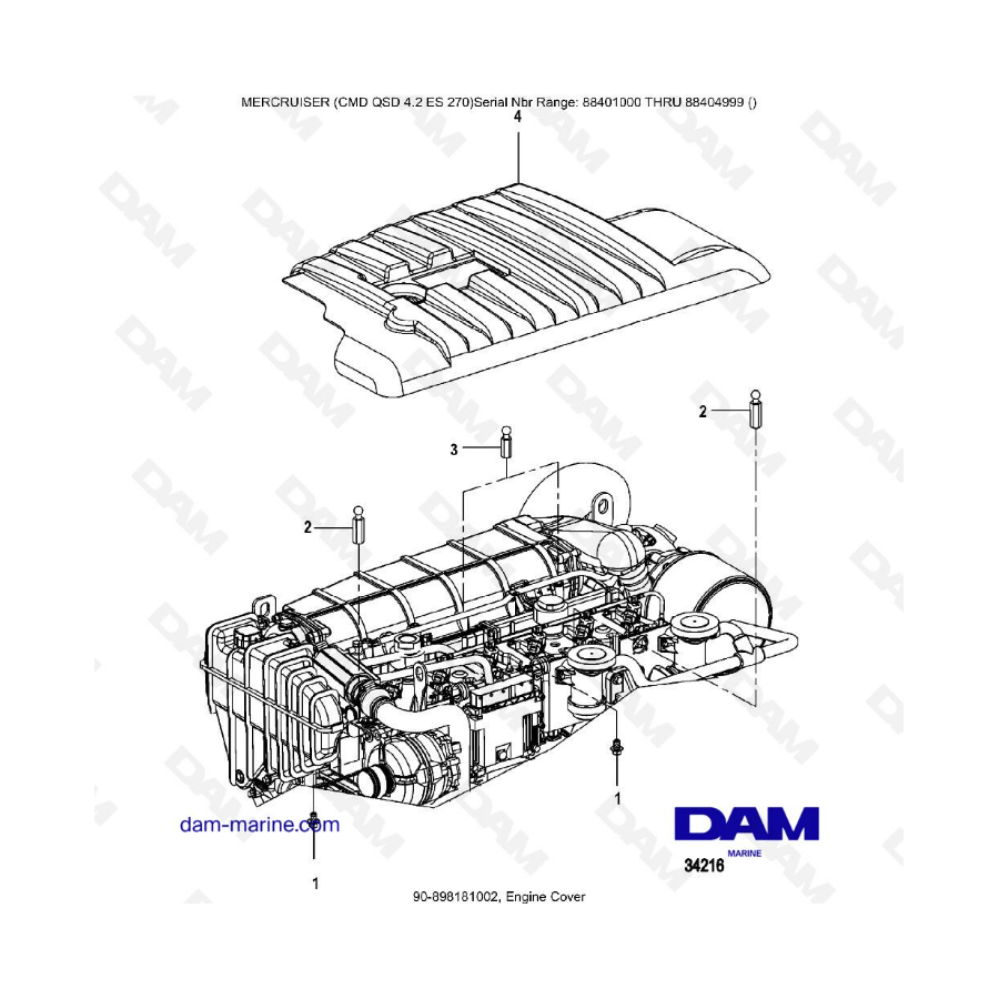 MERCRUISER CMD QSD 4.2 ES 270 - Tapa Motor