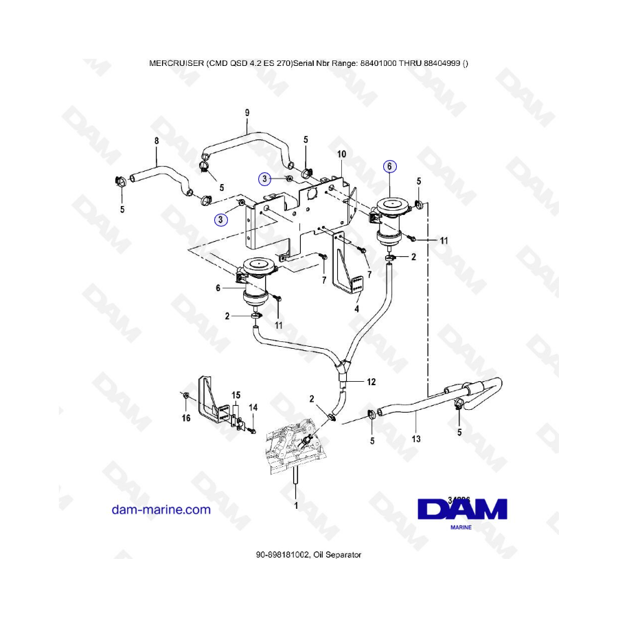 MERCRUISER CMD QSD 4.2 ES 270 - Oil separator