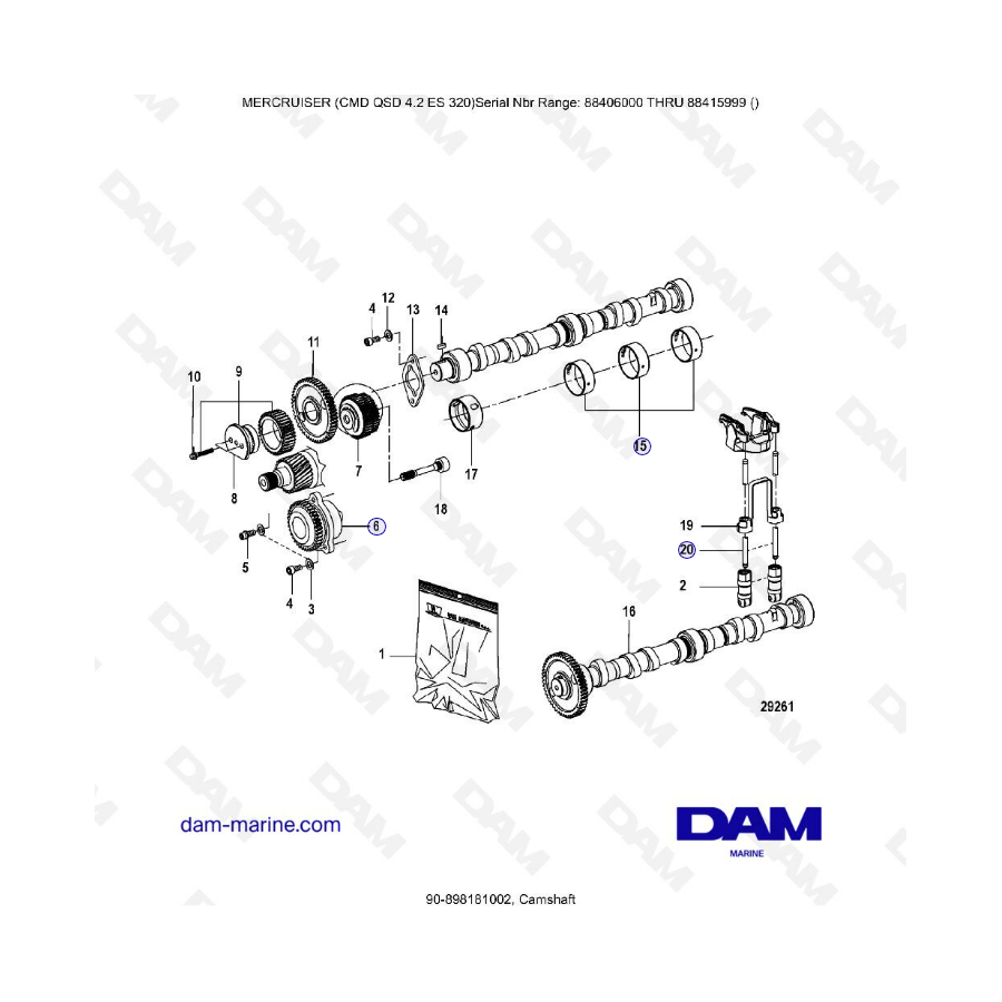 MERCRUISER CMD QSD 4.2 ES 320 - Arbol de levas