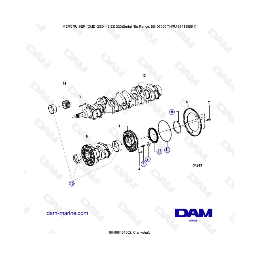 MERCRUISER CMD QSD 4.2 ES 320 - Cigüeñal