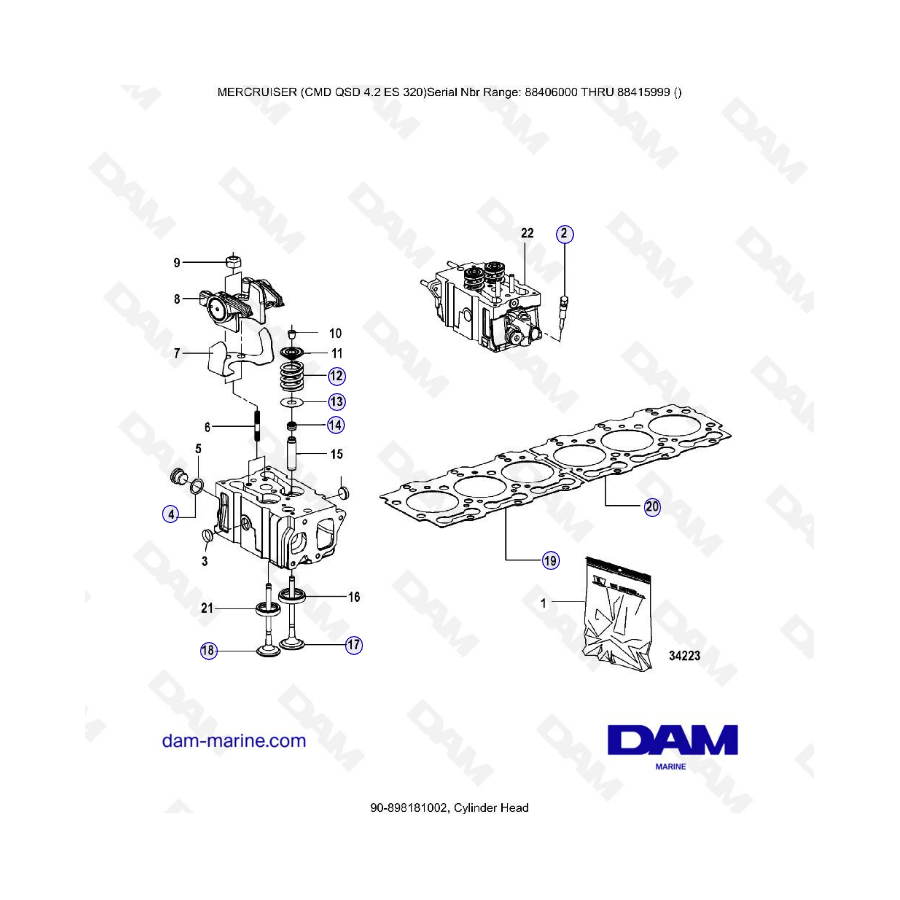 MERCRUISER CMD QSD 4.2 ES 320 - Culata