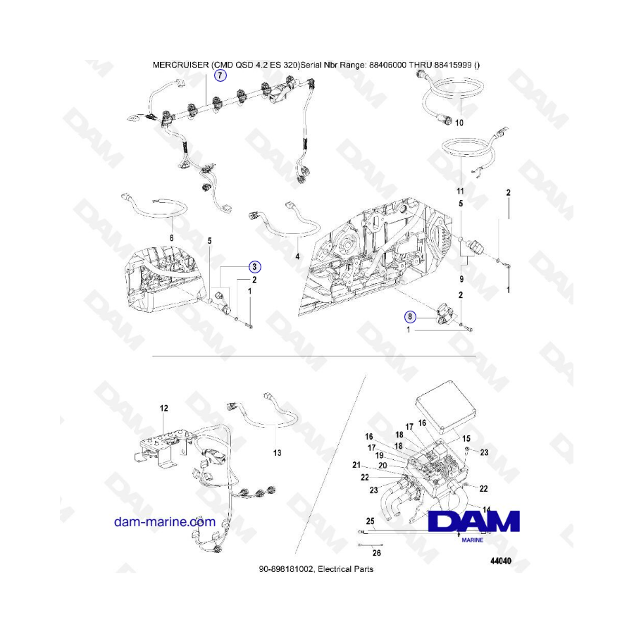 MERCRUISER CMD QSD 4.2 ES 320 - electrical parts