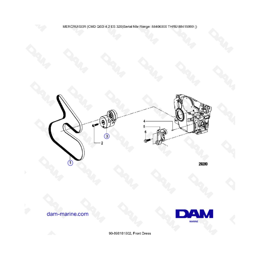 MERCRUISER CMD QSD 4.2 ES 320 - Front dress