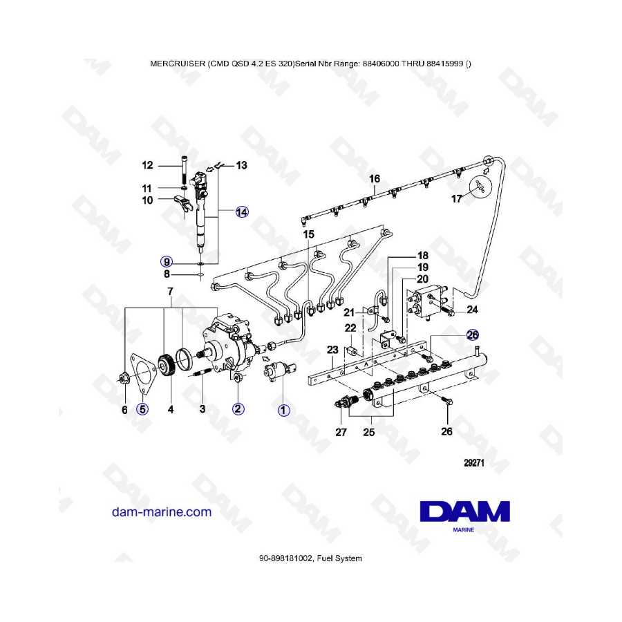 MERCRUISER CMD QSD 4.2 ES 320 - Fuel system