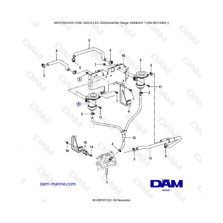 MERCRUISER CMD QSD 4.2 ES 320 - Oil separator