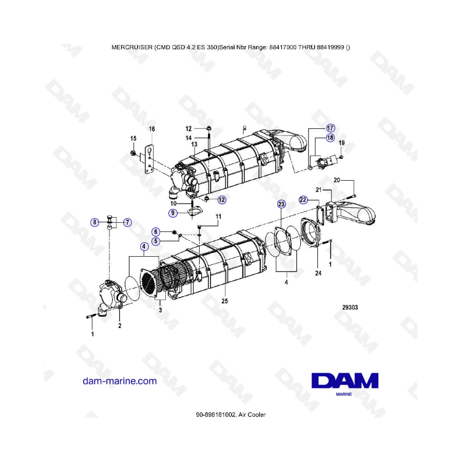 MERCRUISER CMD QSD 4.2 ES 350 - Enfriador de aire