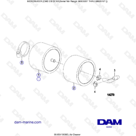 MERCRUISER CMD QSD 2.8 EI 165 - Air cleaner