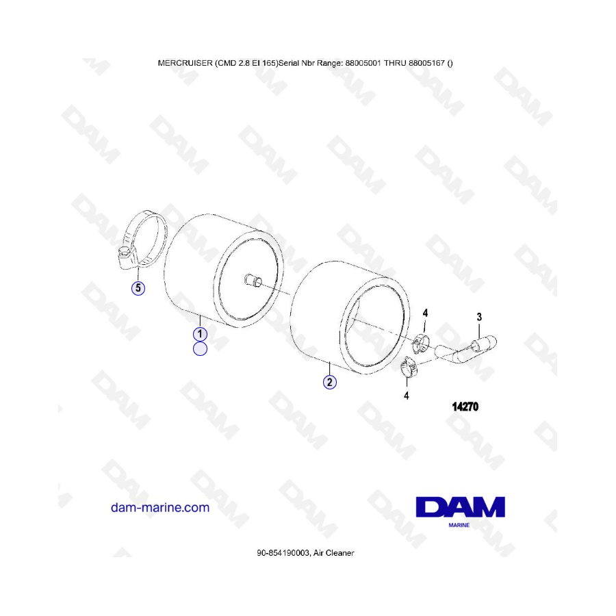 MERCRUISER CMD QSD 2.8 EI 165 - Filtro de aire