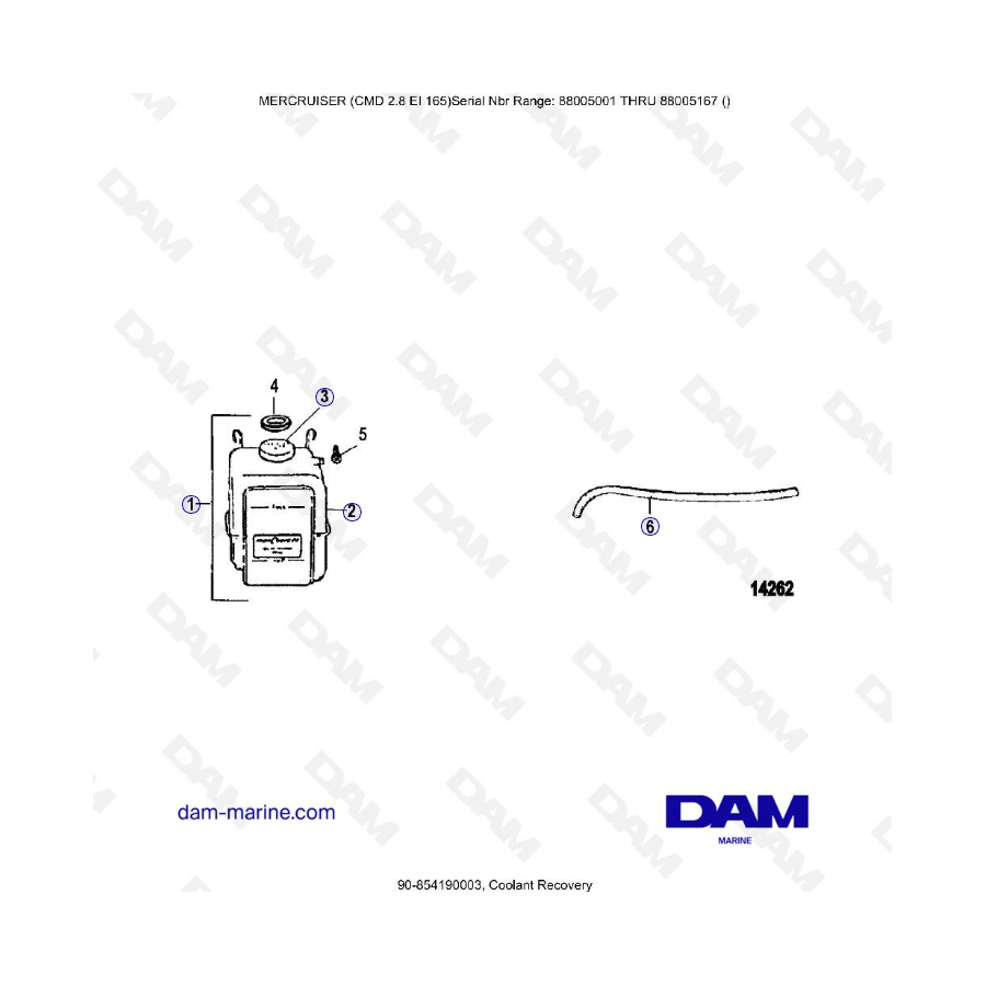 MERCRUISER CMD 2.8 EI 165 - Coolant recovery