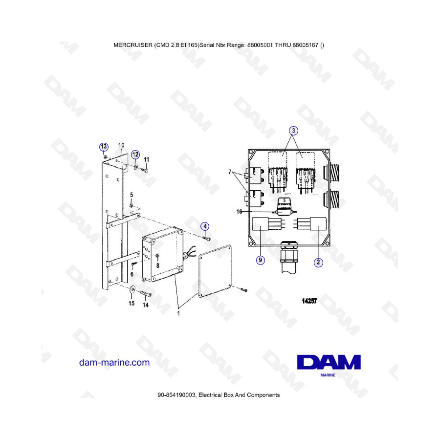 MERCRUISER CMD 2.8 EI 165 - Cuadro eléctrico y componentes