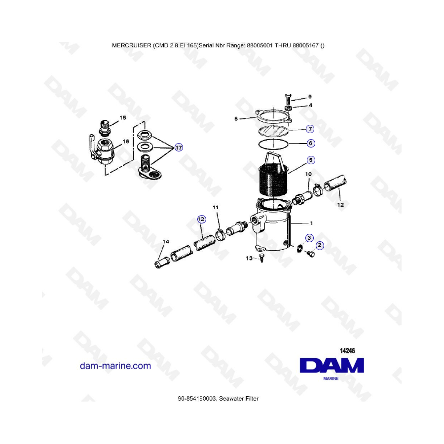 MERCRUISER CMD 2.8 EI 165 - Seawater filter