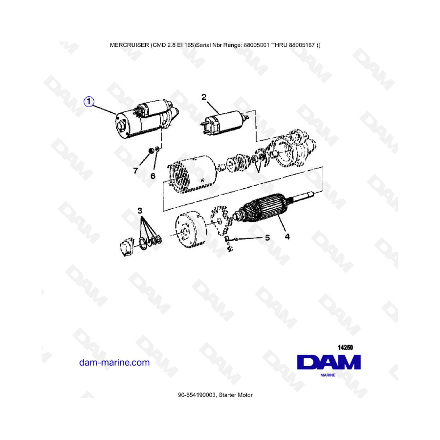 MERCRUISER CMD 2.8 EI 165 - Motor de arranque