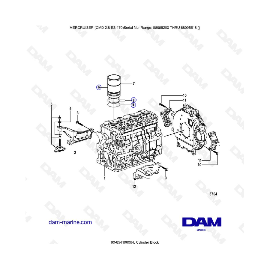 MERCRUISER CMD 2.8 EI 170 - Bloque motor