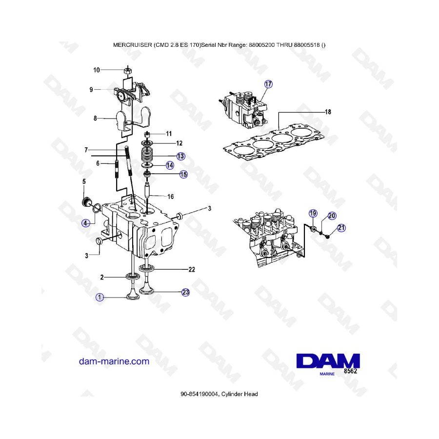 MERCRUISER CMD 2.8 EI 170 - Culata