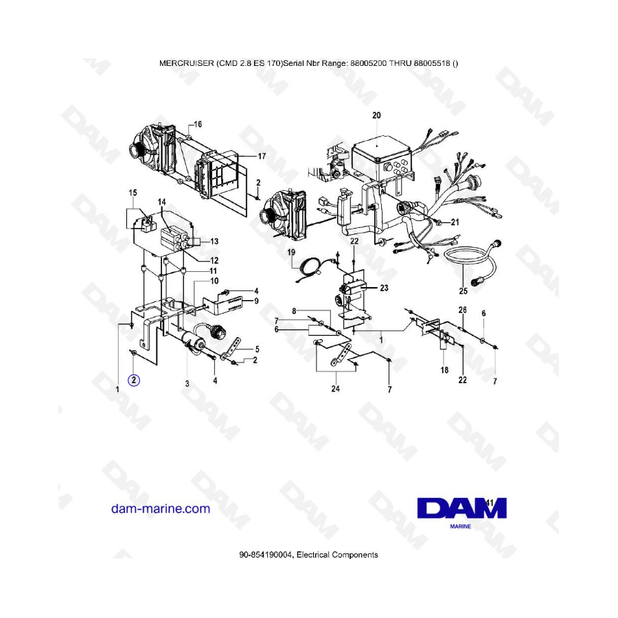 MERCRUISER CMD 2.8 EI 170 - Electrical components