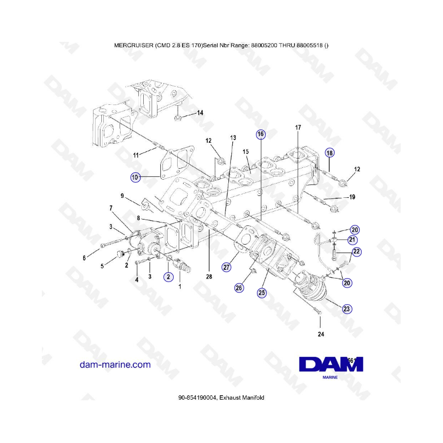 MERCRUISER CMD 2.8 EI 170 - Exhaust manifold