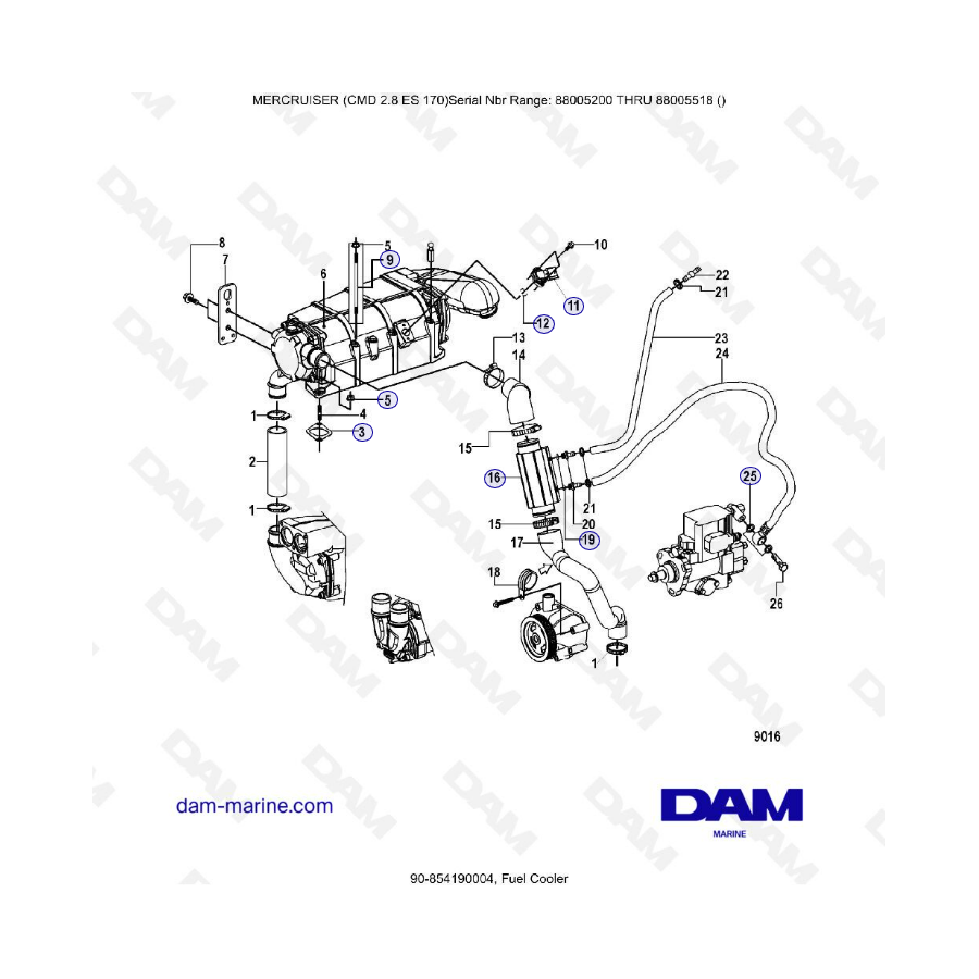 MERCRUISER CMD 2.8 EI 170 - Cooler Fuel