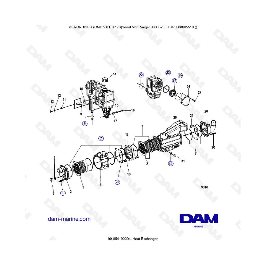 MERCRUISER CMD 2.8 EI 170 - Heat exchanger