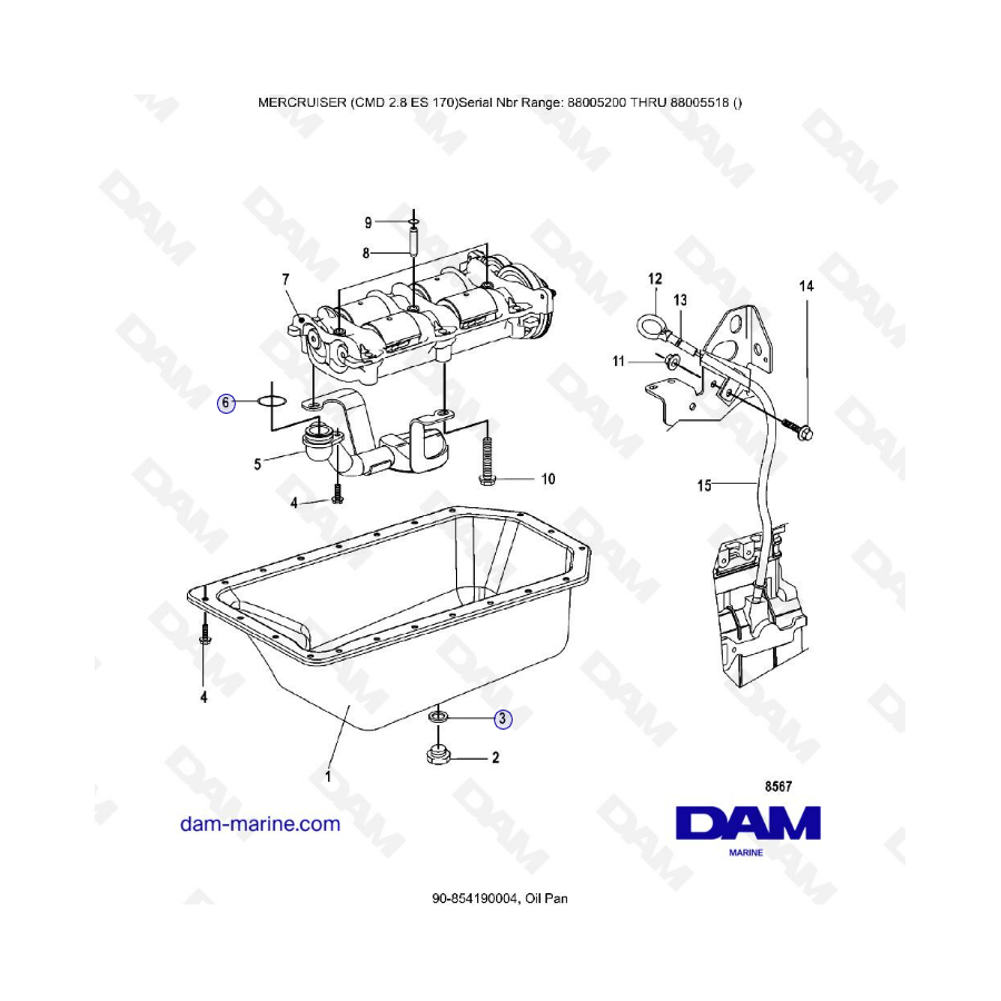 MERCRUISER CMD 2.8 EI 170 - Oil pan