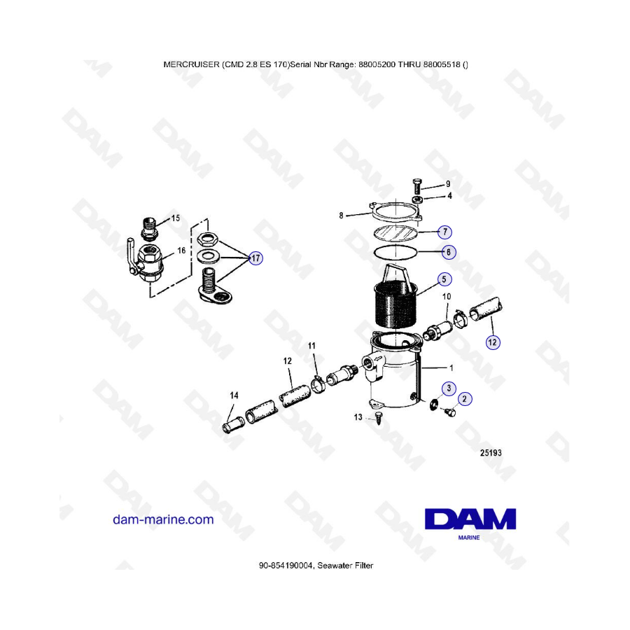 MERCRUISER CMD 2.8 EI 170 - Seawater filter