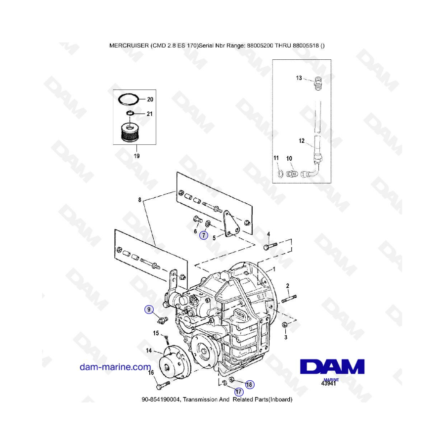 MERCRUISER CMD 2.8 EI 170 - Transmisión y piezas relacionadas (intraborda)