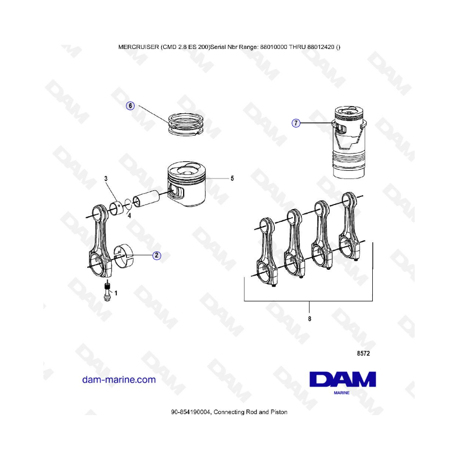 MERCRUISER CMD 2.8 EI 200 - Connecting rod & piston