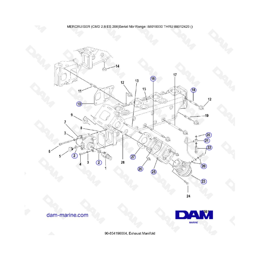 MERCRUISER CMD 2.8 EI 200 - Exhaust manifold