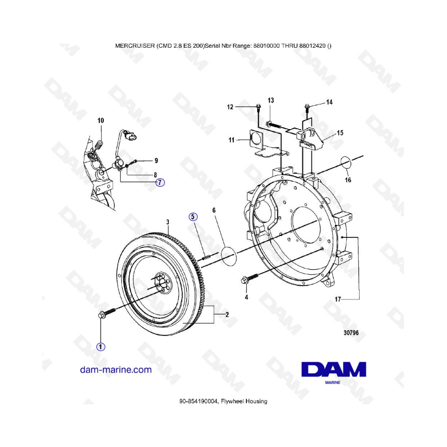 MERCRUISER CMD 2.8 EI 200 - Caja volante