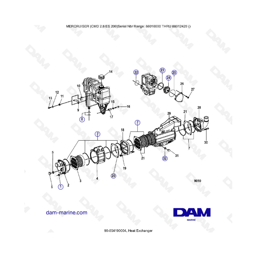 MERCRUISER CMD 2.8 EI 200 - Heat exchanger