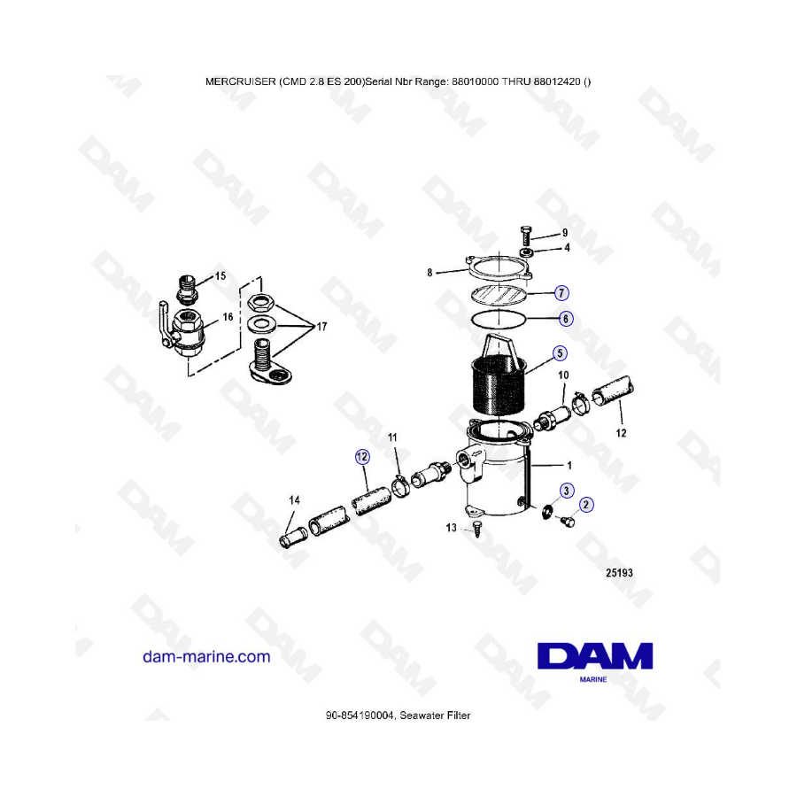 MERCRUISER CMD 2.8 EI 200 - Seawater filter