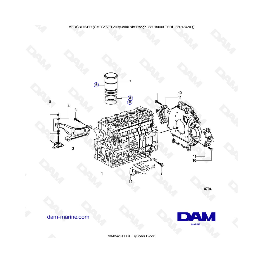 MERCRUISER CMD 2.8 ES 200 - Bloque motor