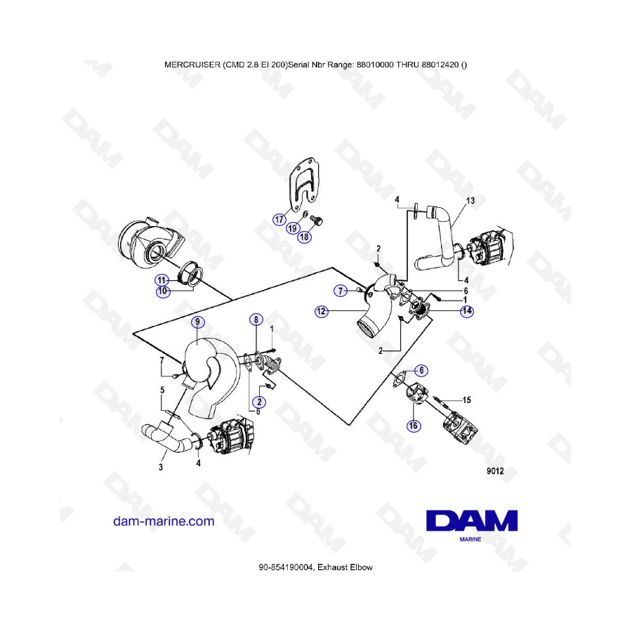 MERCRUISER CMD 2.8 ES 200 - Codo de escape