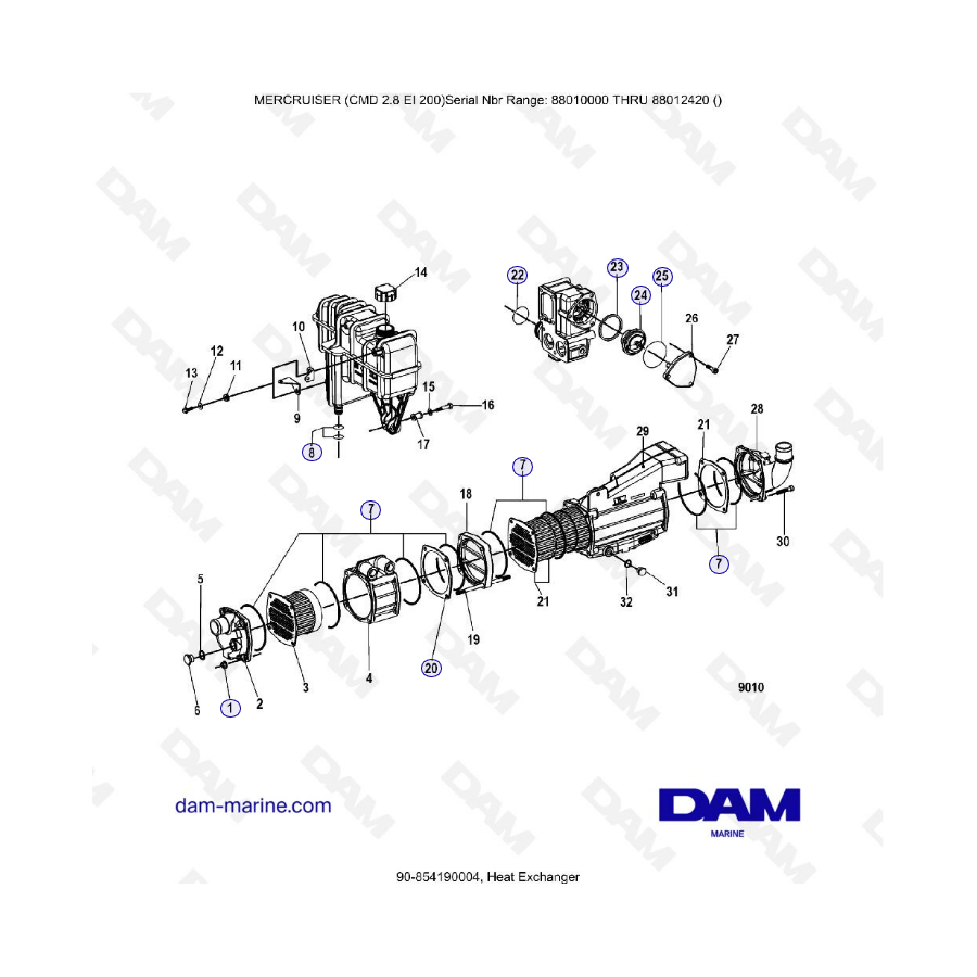 MERCRUISER CMD 2.8 ES 200 - Intercambiador de calor